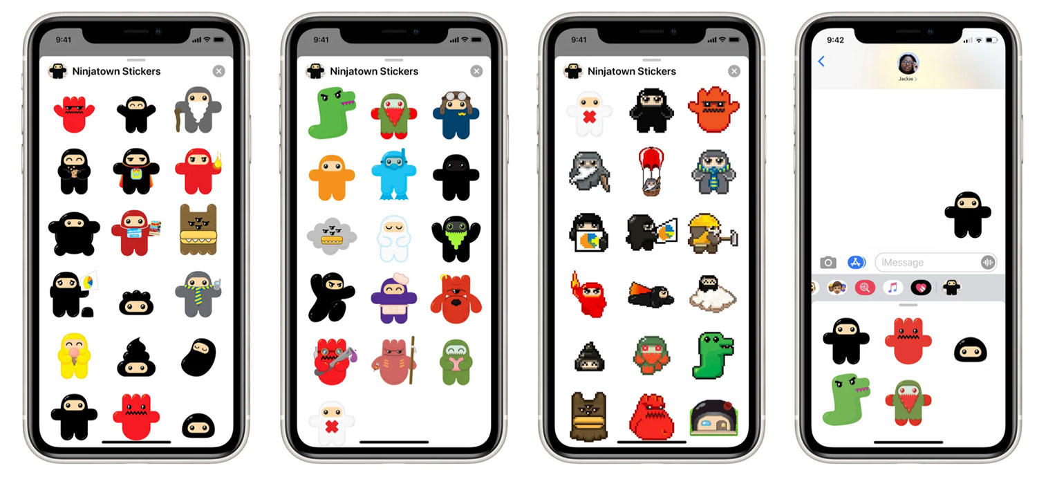 iOS Ninjatown Sticker app example